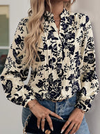 Womens Casual Button Down V Neck  Long Sleeve Blouses