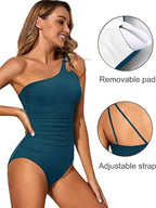 One-Shoulder Tummy Control One-Piece Swimsuit