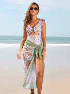 Floral Print One Piece Swimsuit