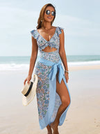Floral Print One Piece Swimsuit