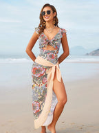 Floral Print One Piece Swimsuit