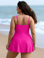 Womens One Piece Swimsuit Tummy Control Bathing Suit Criss Cross Front Swim Dress Beach Skirt