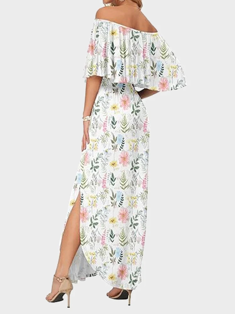 Women's Plus Size Off-Shoulder Maxi Dress