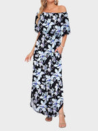 Women's Plus Size Off-Shoulder Maxi Dress