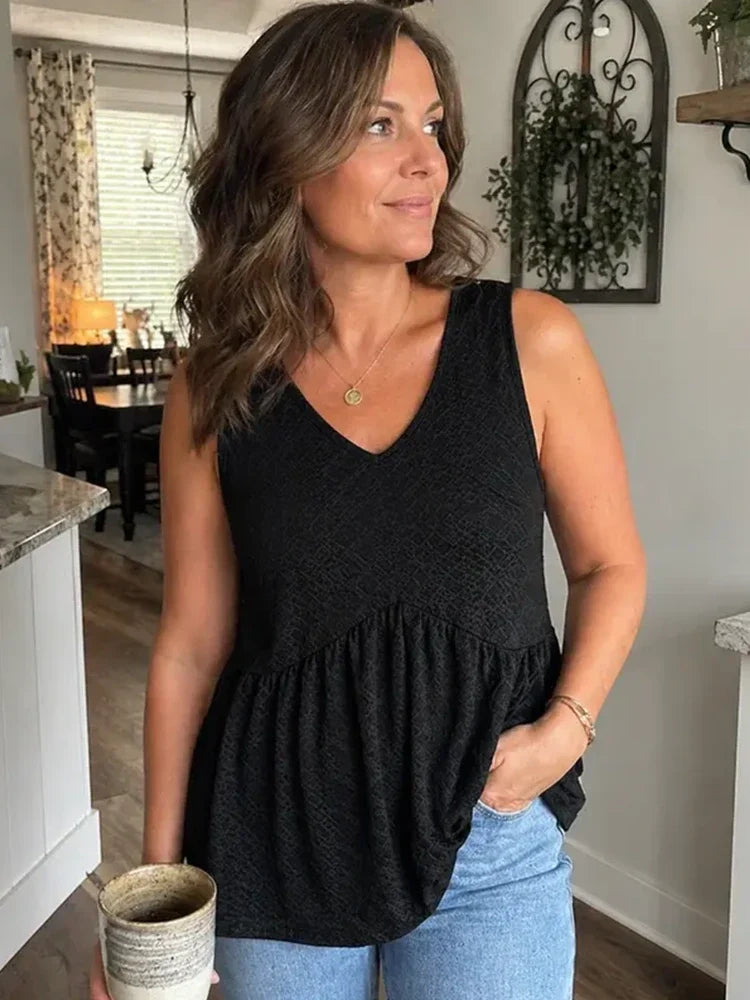Womens Tank Tops Flowy Peplum Tops