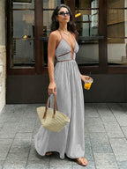 Women’s Striped Halter Neck Maxi Dress